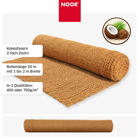 Erosionsschutzmatte Kokos - 400 g/m² oder 700 g/m²