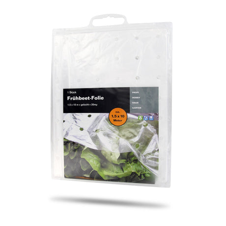 Transparente, gelochte Frühbeet-Folie von NOOR zum Schutz von Gemüsekulturen und zur Ernteverfrühung.