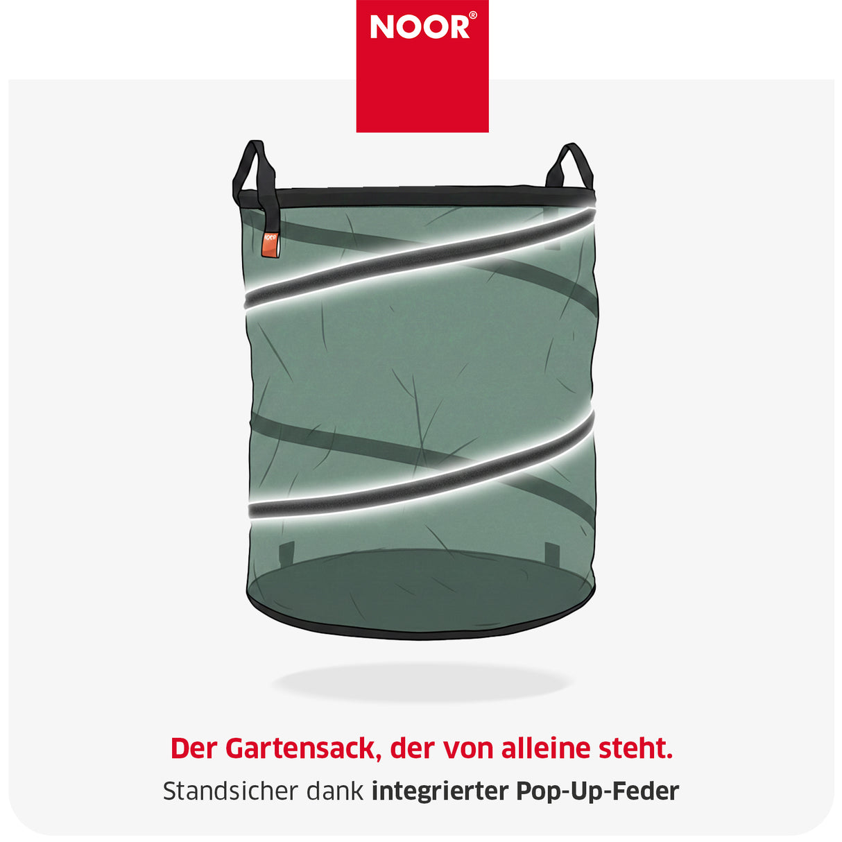Selbststehender Pop-Up Gartensack mit integrierter Federstahlspirale für die einfache Gartenarbeit