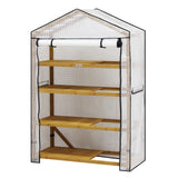 Großes VegTrug Foliengewächshaus 111x49x168 cm mit stabilem Rahmen aus Zedernholz für den Garten