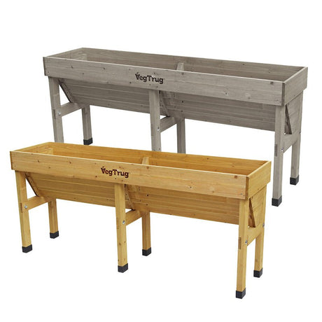 VegTrug WallHugger 1,8 m – Platzsparendes Hochbeet aus Zedernholz mit flacher Rückseite für die Wandaufstellung