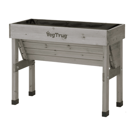 Kompaktes VegTrug WallHugger 1 m Hochbeet aus Zedernholz mit gerader Rückseite für schmale Stellflächen