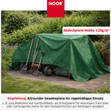 Abdeckplane HOBBY im Einsatz zum Schutz von Gartengeräten oder Fahrrädern vor Staub, Regen und Verschmutzung