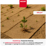 Nahaufnahme der schweren Jute-Matte 500 g/m² mit engmaschiger Struktur für stärker beanspruchte Böschungen