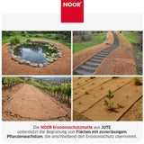 Großflächig verlegte Jutegewebe zum Schutz vor Auswaschung durch Regen