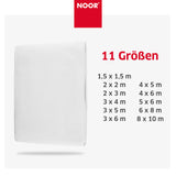 Präsentation der 11 verfügbaren Formate der Abdeckplane HOBBY – die ideale Mittelklasse für Heimwerker und Gärtner