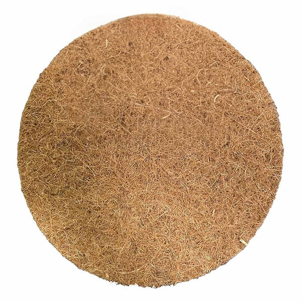 Runde Kokosscheibe von NOOR aus natürlichen Fasern zur Isolierung von Kübelpflanzen gegen Frost und Wind.