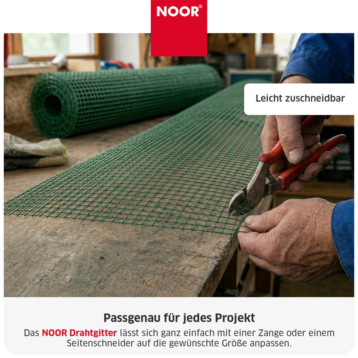 Drahtgitter 13 mm Grün Zuschneidbar NOOR