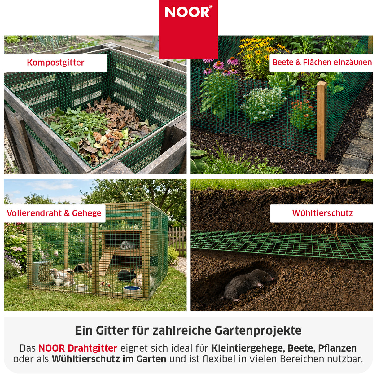 Drahtgitter 13 mm Grün Anwendungen NOOR