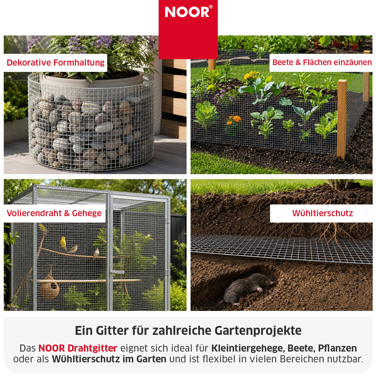 Drahtgitter 13 mm Verzinkt Anwendungen NOOR