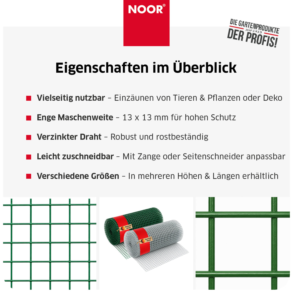 Drahtgitter 13 mm Grün Eigenschaften NOOR