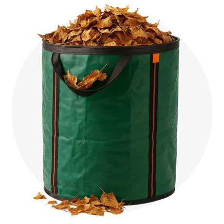 Gartensack mit Laub gefüllt