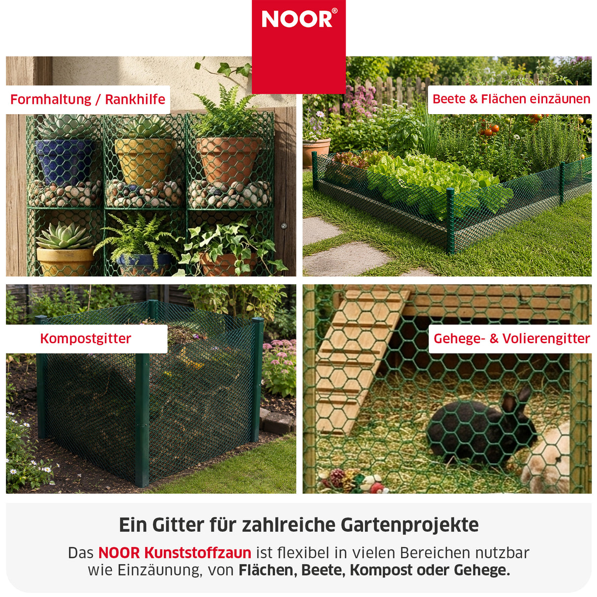Kunststoffzaun 270 g/m² Anwendungen Grün NOOR