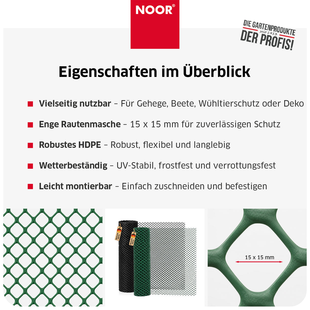 Kunststoffzaun 270 g/m² Eigenschaften Grün NOOR