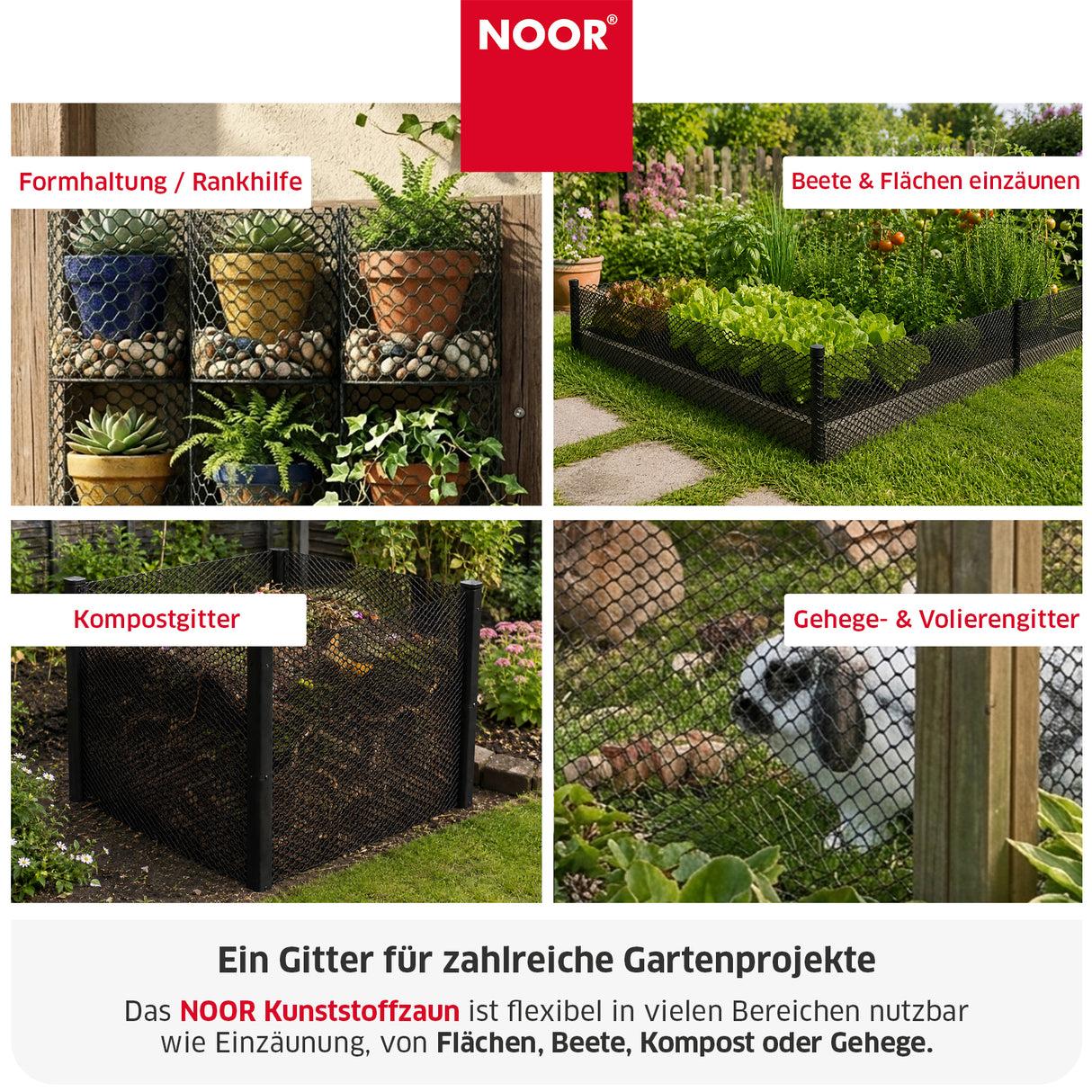 Kunststoffzaun 270 g/m² Anwendungen Schwarz NOOR