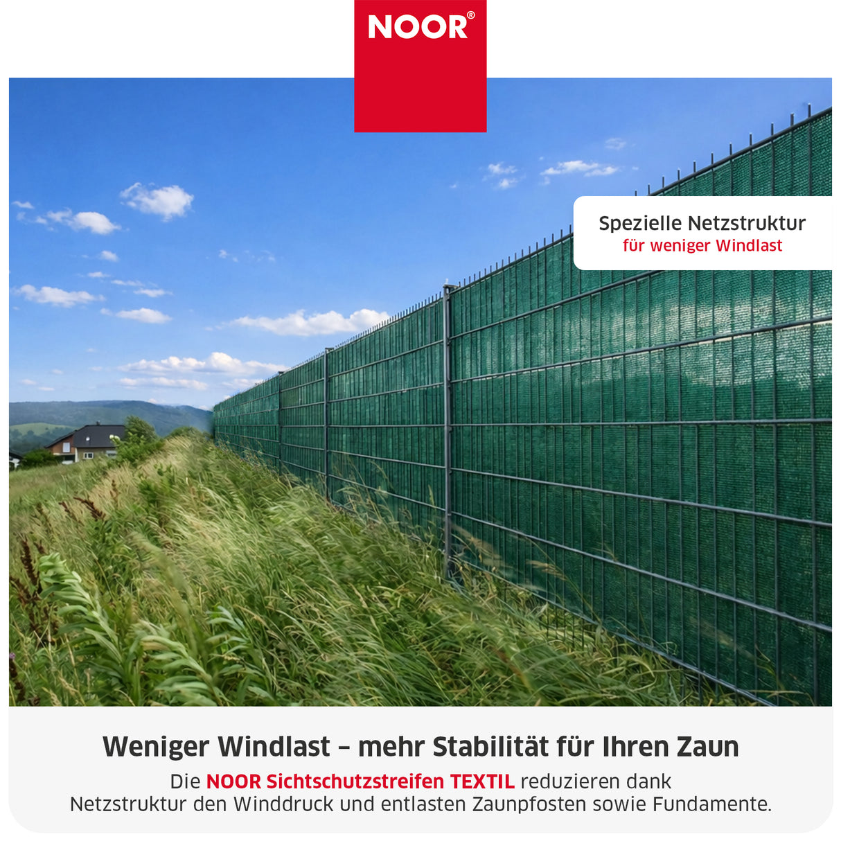 Sichtschutzstreifen TEXTIL - winddurchlässig - 0,19x70 m