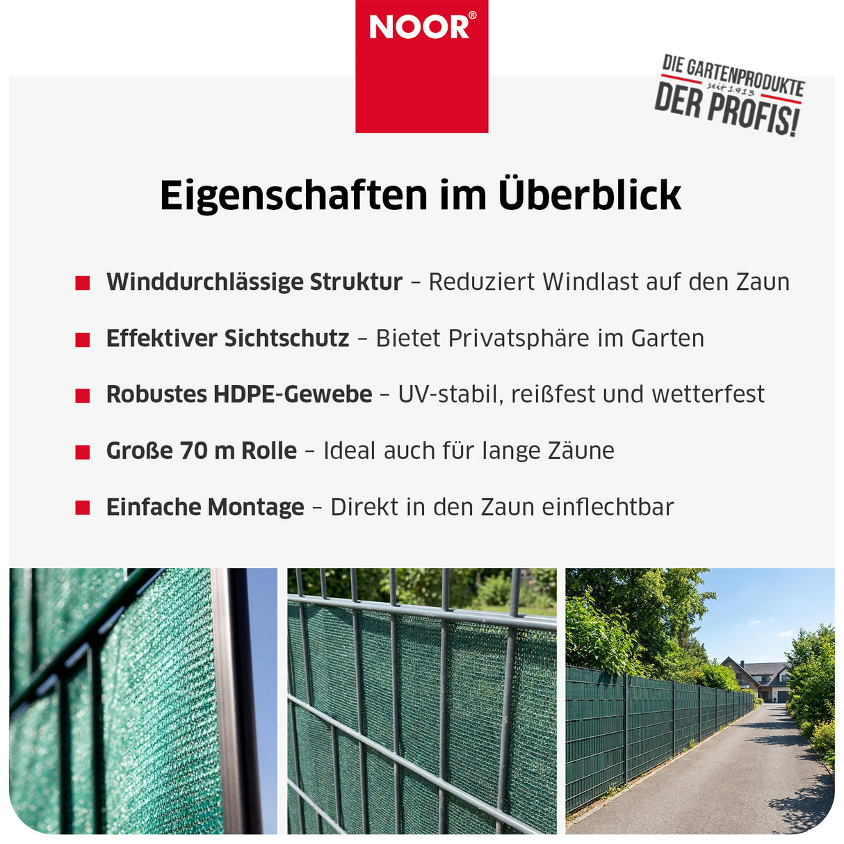 Sichtschutzstreifen TEXTIL - winddurchlässig - 0,19x70 m
