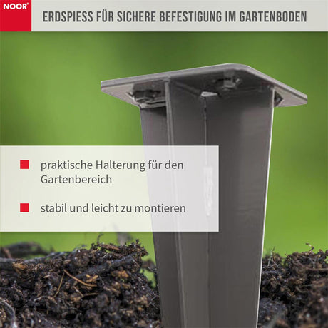 Bodenhülse Erdspieß für Seitenmarkise Exklusiv Details NOOR