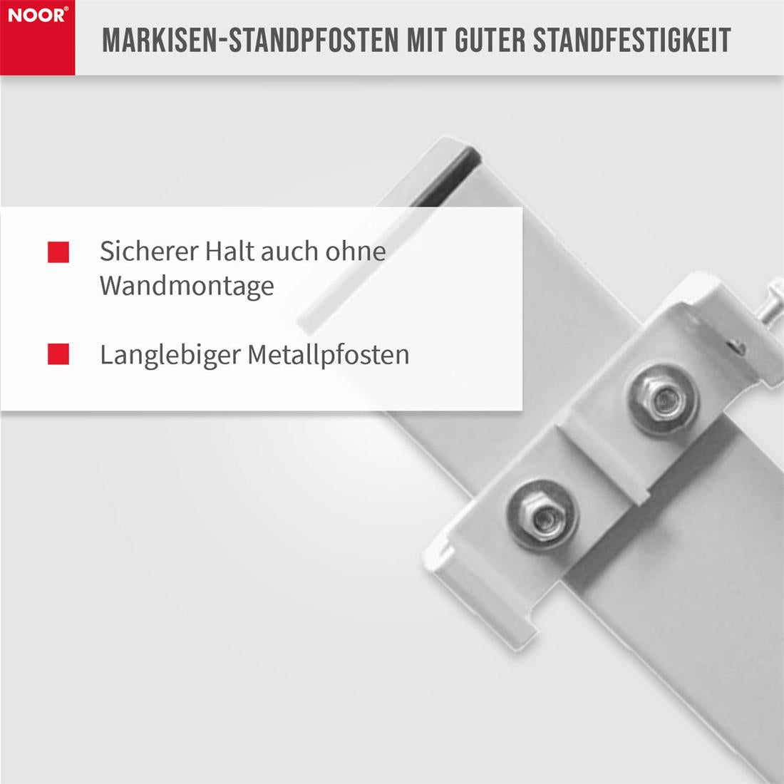 Standpfosten Seitenmarkise Exklusiv 140 cm Details NOOR