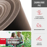 Nahaufnahme der robusten, glatten PVC-Oberfläche der Zaunblende – wetterfest, UV-stabil und pflegeleicht