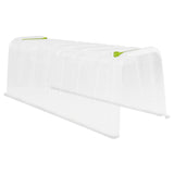 Transparenter Pflanztunnel MODULO von NOOR mit integrierten Bewässerungsmulden als modulares Mini-Gewächshaus für Beete.