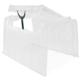 Transparenter Pflanztunnel MODULO von NOOR mit integrierten Bewässerungsmulden als modulares Mini-Gewächshaus für Beete.