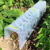 Transparenter Pflanztunnel MODULO von NOOR mit integrierten Bewässerungsmulden als modulares Mini-Gewächshaus für Beete.