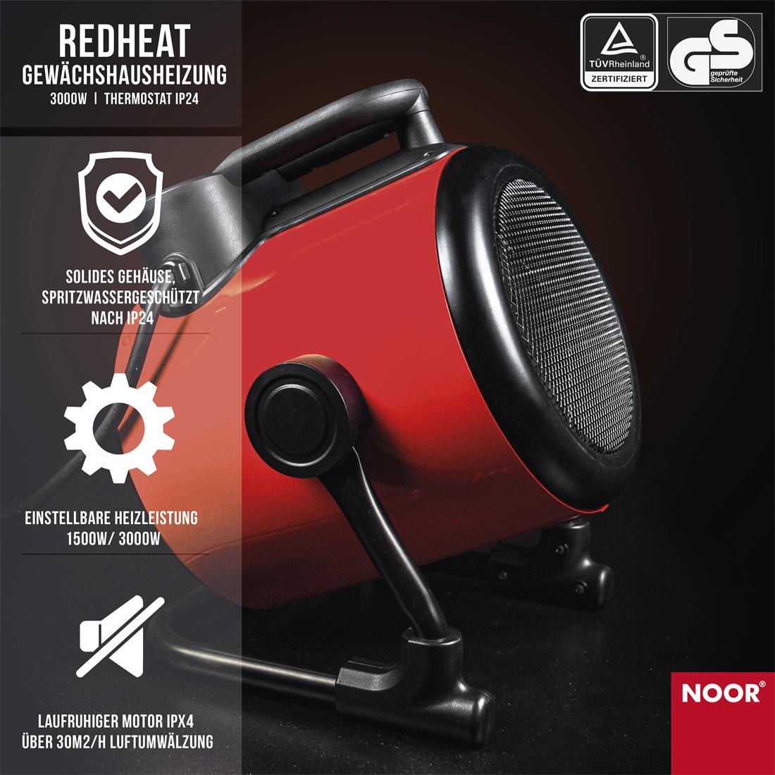 Gewächshausheizung RED HEAT Infos NOOR