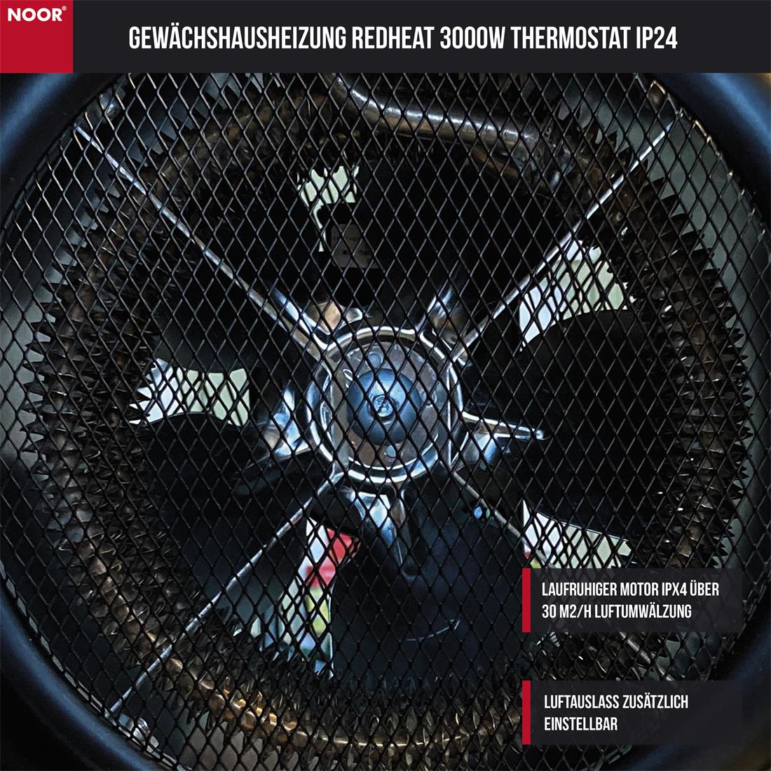 Gewächshausheizung RED HEAT Nahaufnahme Motor NOOR
