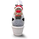 Winterschutzhaube mit Rudolph-Motiv als lustiger Frostschutz für Sträucher und kleine Bäume