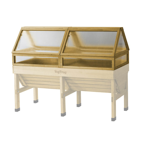 Passgenauer VegTrug Frühbeetaufsatz aus Holz und Polycarbonat für das VegTrug Klassik Hochbeet