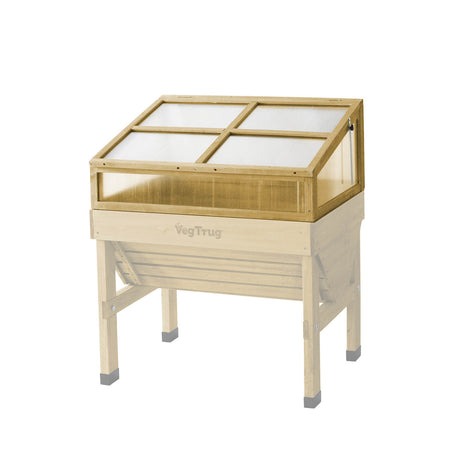 Passgenauer VegTrug Frühbeetaufsatz aus Holz und Polycarbonat für das VegTrug Klassik Hochbeet