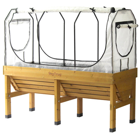 Stabiler VegTrug Gewächshausaufsatz mit Metallrahmen und verstärkter PE-Gitterfolie für Klassik Hochbeete