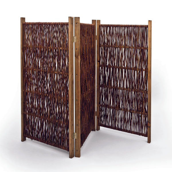 Weiden-Paravent - 3-teiliger Sichtschutz für Zuhause und Garten