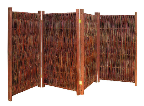 Weiden-Paravent - 4-teiliger Sichtschutz für Zuhause und Garten