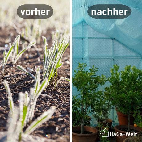 Isolierfolie, 1,5m Breite 3-lagig Vergleich Vorher Nachher HaGa-Welt bei NOOR