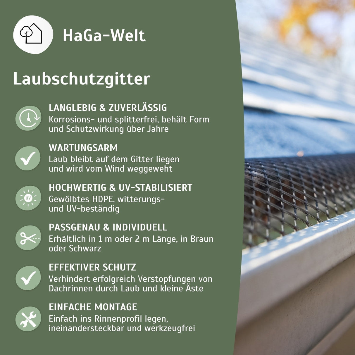 Dachrinnen Laubschutz Infos HaGa-Welt bei NOOR