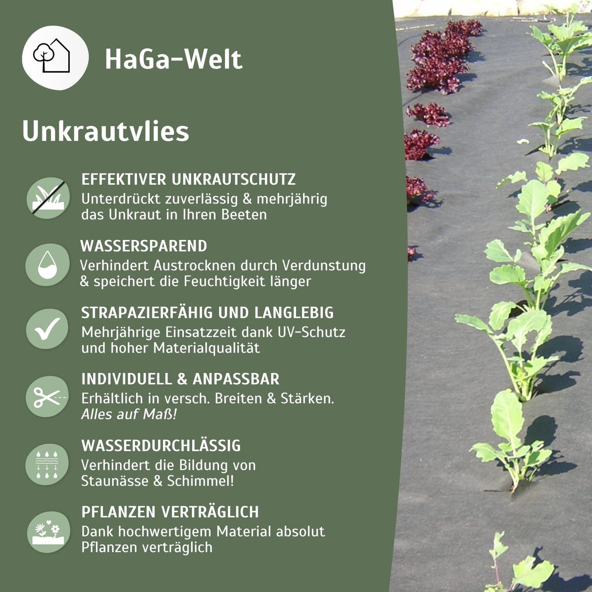 Unkrautvlies 80 g/m² Infos HaGa-Welt bei NOOR 