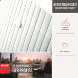 Befestigungskit für PVC Sichtschutzmatten Eigenschften Weiß NOOR